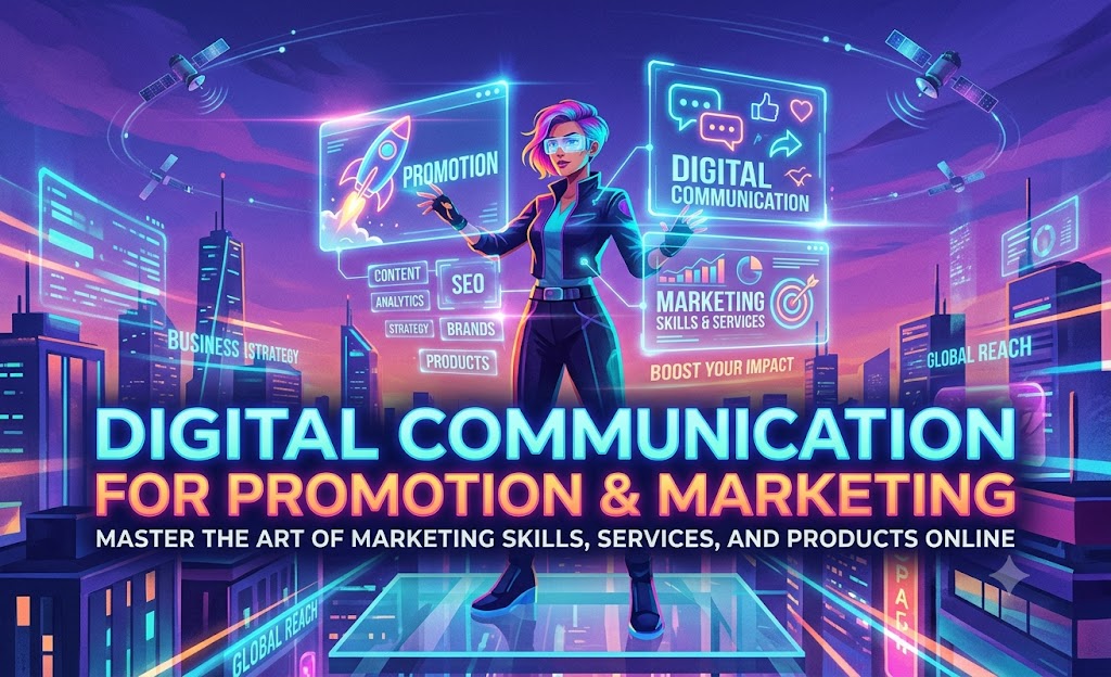 Digital communication for promotion and marketing of skills, services and products