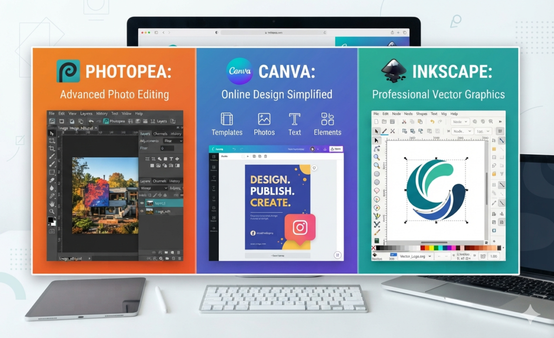 Canva, Photopea, and Inkscape