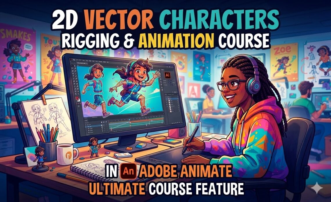 Creating 2D Vector Characters, Rigging, and Animating Them in Adobe Animate